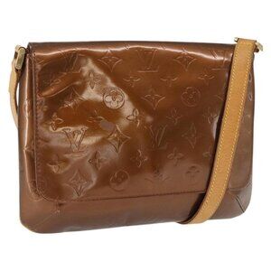 Authentic LOUIS VUITTON Monogram Vernis Thompson Street Bag Bronze M91124 LV